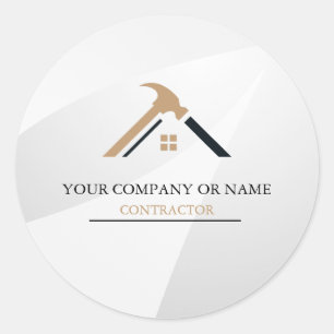 Elegant Silver & Golden Home Repair Real Estate Classic Round Sticker