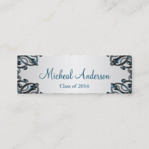 Elegant Silver Graduation Name Card