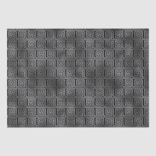 Elegant Silver Greek Key Art Deco Pattern Tissue Paper