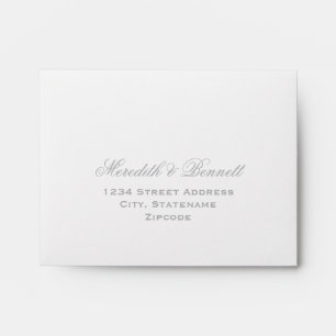 Elegant Silver Grey and White Wedding RSVP Envelopes