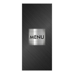 Elegant Silver Grey Black Menue Chic Rack Card
