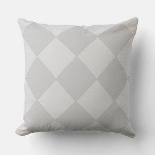 Elegant Silver Grey Diamond Pattern Throw Pillow