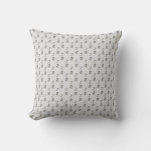 Elegant Silver Grey Dotted Geometric Pattern Throw Pillow