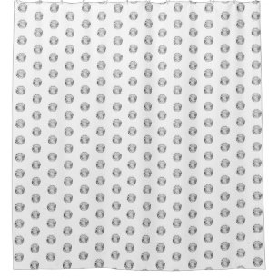 Elegant Silver Grey Gemstone Pattern on White