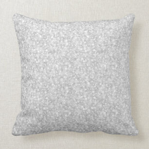 Elegant Silver Grey Glitter & Sparkles Texture 2 Throw Pillow