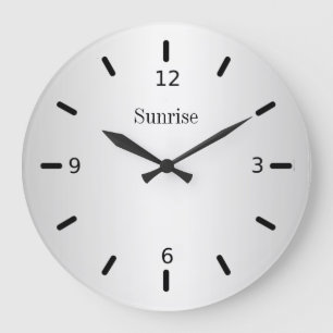 Elegant Silver Grey Gradient Large Clock