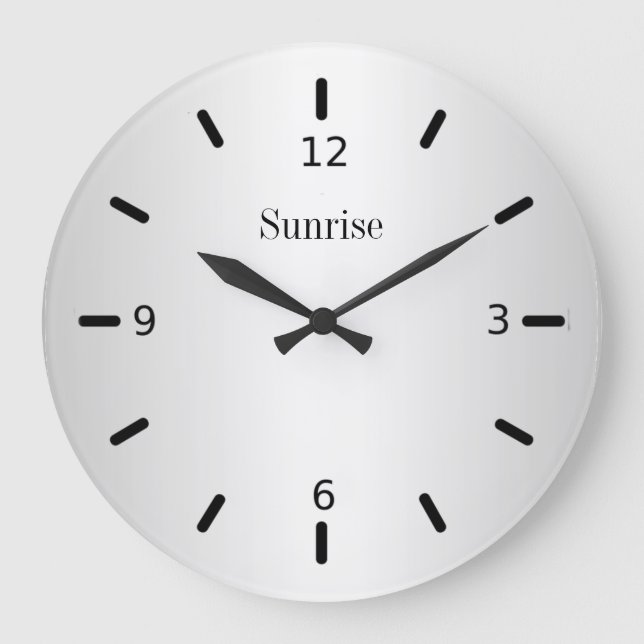 Elegant Silver Grey Gradient Large Clock (Front)