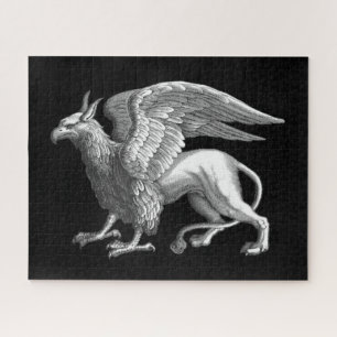 Elegant Silver Grey / Grey Griffin Legendary Beast Jigsaw Puzzle