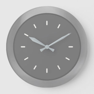 Elegant Silver Grey Large Clock