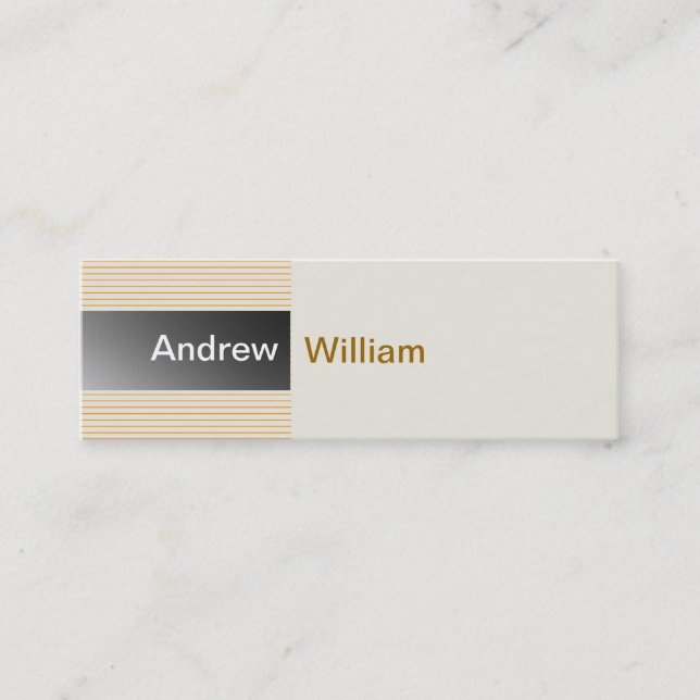Elegant Silver Grey Mini Business Card (Front)