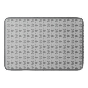 Elegant Silver Grey Pattern Bath Mat