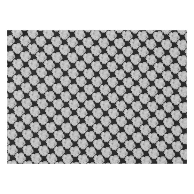 Elegant silver grey roses on black or any colour tablecloth (Front (Horizontal))