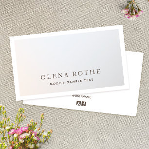 Elegant Silver Grey White Border Professional  Cal Calling Card
