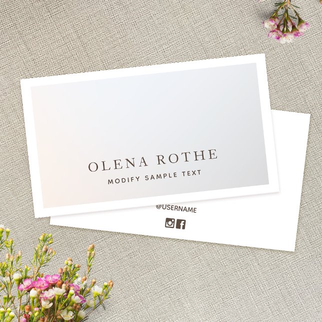 Elegant Silver Grey White Border Professional  Cal Calling Card (Creator Uploaded)