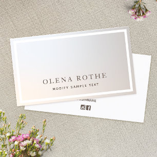 Elegant Silver Grey White Border Professional Calling Card