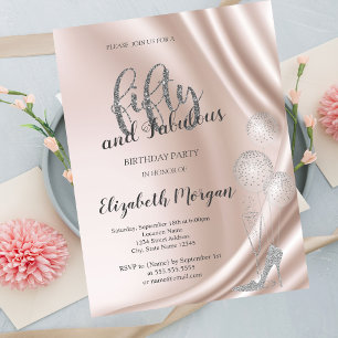 Elegant Silver High Heels   50th Birthday Party Invitation