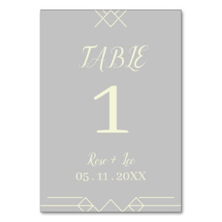 Elegant Silver & Ivory Wedding Table Number