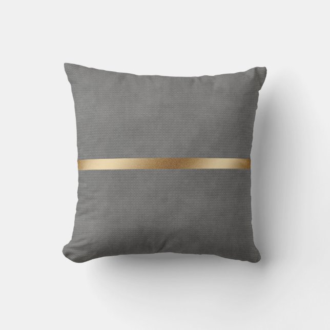 Elegant Silver Leather Throw Pillow (Front)