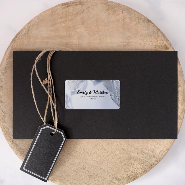 Elegant Silver Leaves Return Address Labels (Creator Uploaded)