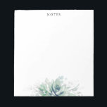Elegant Silver Leaves Succulents Greenery Notepad<br><div class="desc">Watercolor succulents and silver greenery leaves elegant notepads</div>
