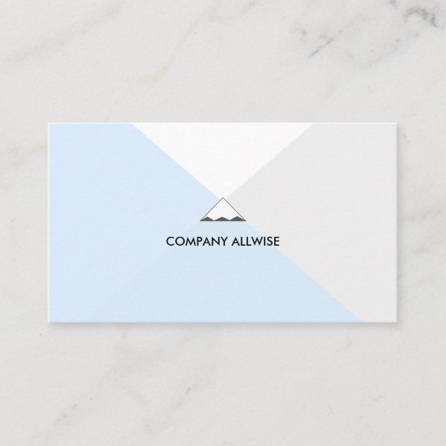 Elegant Silver, Light Blue & White Business Card (Front)
