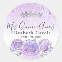 Elegant Silver Light Purple Template Quinceanera