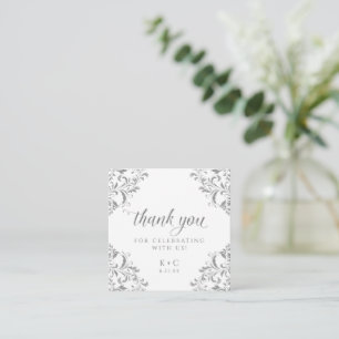 Elégant Silver Mariage Luxe Vintage Favoris Cartes