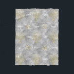 Elegant Silver Menorahs Fleece Blanket<br><div class="desc">"Elegant Silver Menorahs" Fleece Blanket/Small Design can also be added to blanket sizes, medium and large. Size: Fleece Blanket, 30"x40" It’s hard to cuddle by yourself. But with these fully customizable comfy fleece blankets, you won’t have to anymore. Customize the entire front panel and wrap yourself in personalized plush luxury....</div>