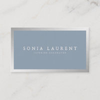 Elegant silver metallic dusty blue minimalist