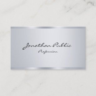 Elegant Silver Minimalist Trendy Typography Modern Business Card