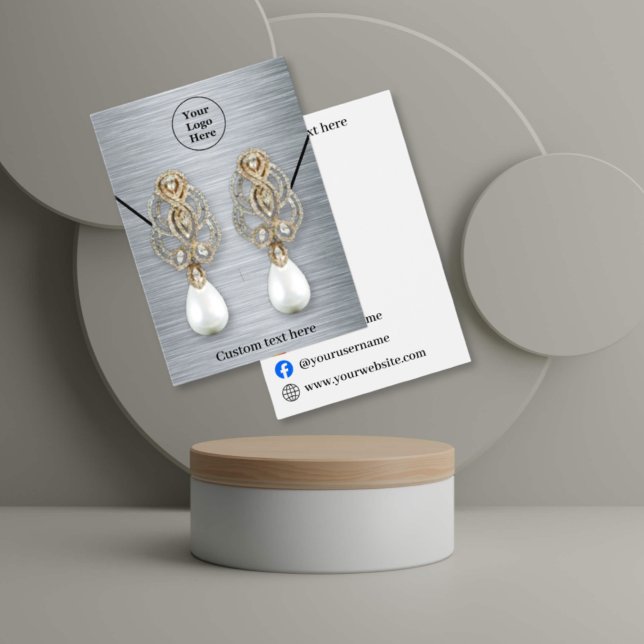 Elegant silver necklace earrings Display Card (Creator Uploaded)