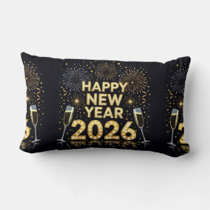 Elegant Silver New Year Throw Pillow