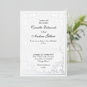 Elegant Silver Ornate FLourish Border Wedding 