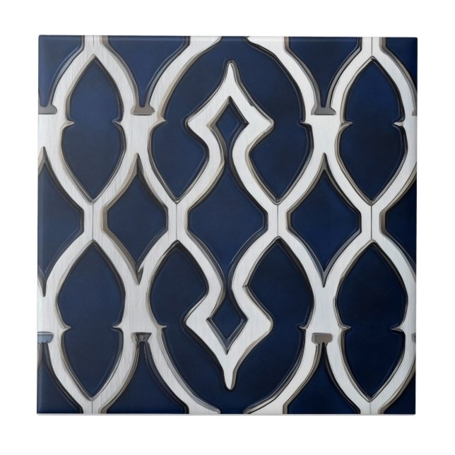 Elegant Silver Pattern Tile (Front)