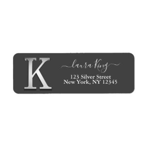 Élégant Silver Personnalisé Monogramme K Nom