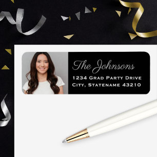 Elegant Silver Photo Graduation Adresse de retour