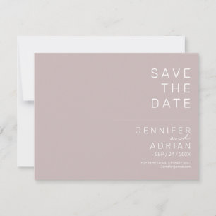 Elegant  Silver Pink Minimal ﻿Modern Save The Date