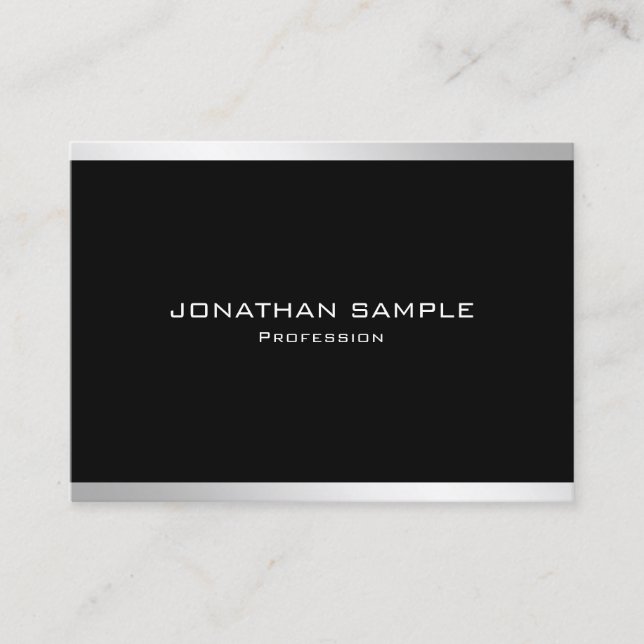 Elegant Silver Professional Modern Simple Design Business Card (Front)