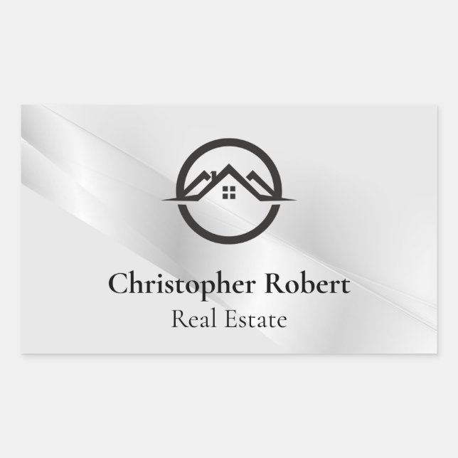 Elegant Silver Real Estate Sticker (Front)