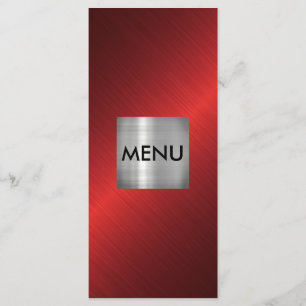 Elegant Silver Red Black Menue Chic Menu