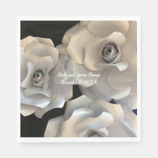 Elegant Silver Roses Napkin