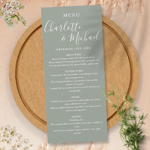 Elegant Silver Sage Signature Wedding Menu