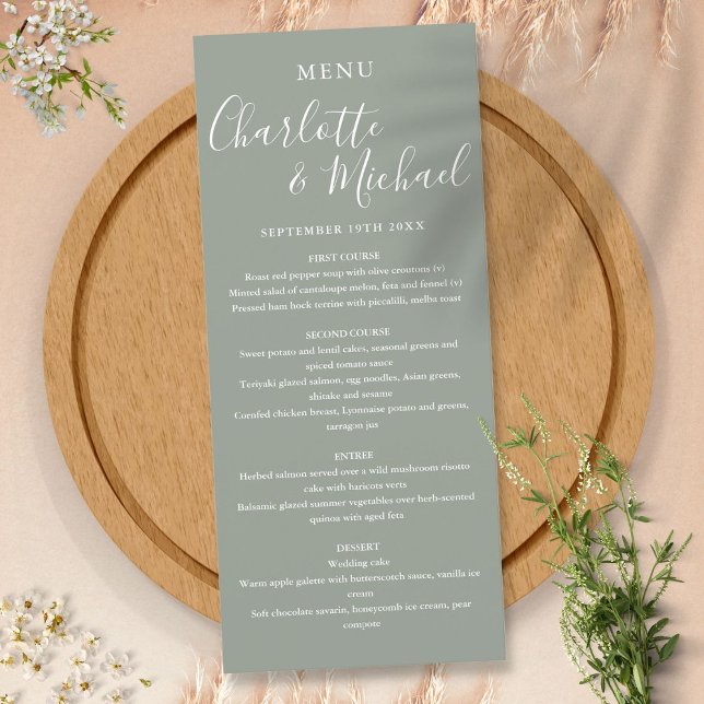 Elegant Silver Sage Signature Wedding Menu (Creator Uploaded)