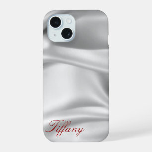 Elegant Silver Satin Silk Custom Phone Case