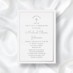 Elegant Silver Script First Communion