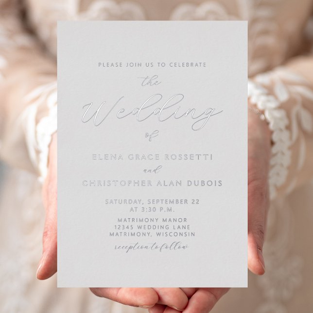 Elegant Silver Script Grey Wedding (Creator Uploaded)