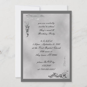 Elegant Silver Scroll Art Deco Invitation