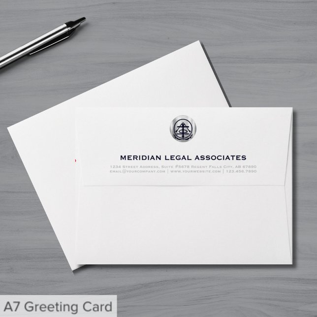 Elegant Silver Seal Logo Emblem A7 Envelope (Creator Uploaded)