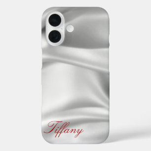 Elegant Silver Silk   Platinum Custom Phone Case