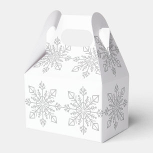 Elegant Silver Snowflake Christmas Holiday Gift Favor Box